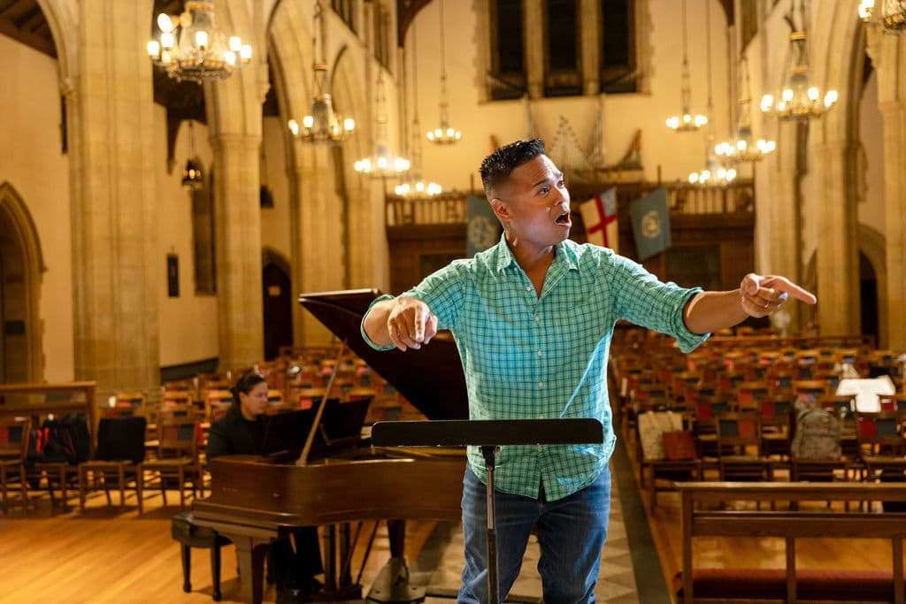 Salisbury Singers members singing during rehearsal